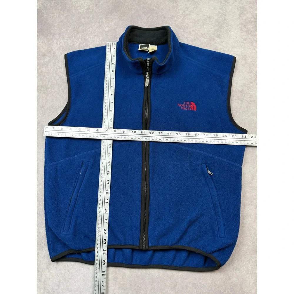 The North Face Fleece Polartec Vest‎ Royal Blue Full Zip Men M Outdoor Layer USA